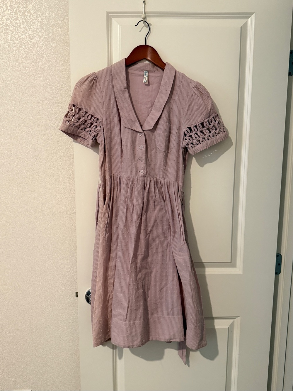 Anthropologie Swiss Dot Cotton Shirt Dress